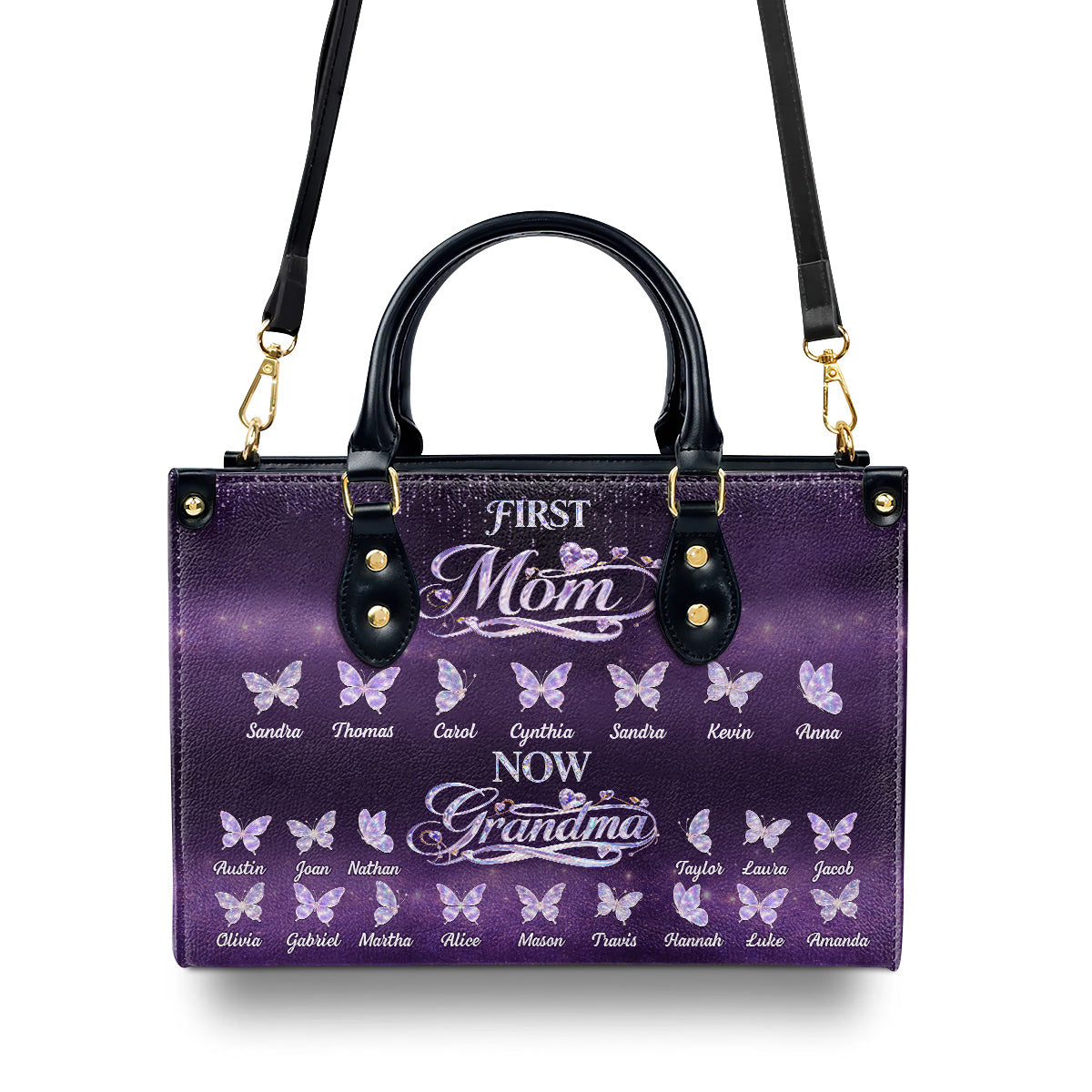 First Mom Now Grandma - Personalized Leather Handbag