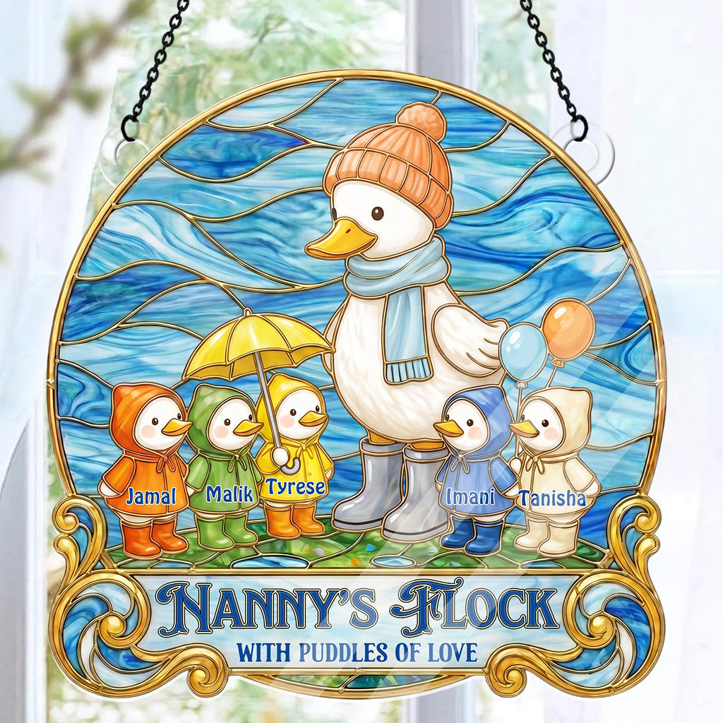 Raincoat Family Flock - Personalized Acrylic Suncatcher
