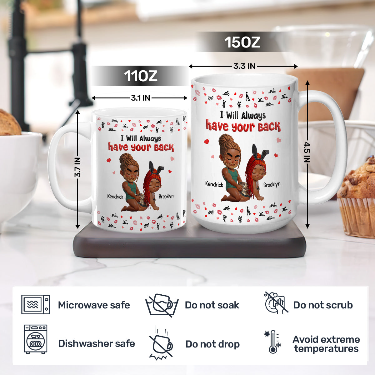 I Will Always Have Your Back - Personalized Ceramic Coffee Mug