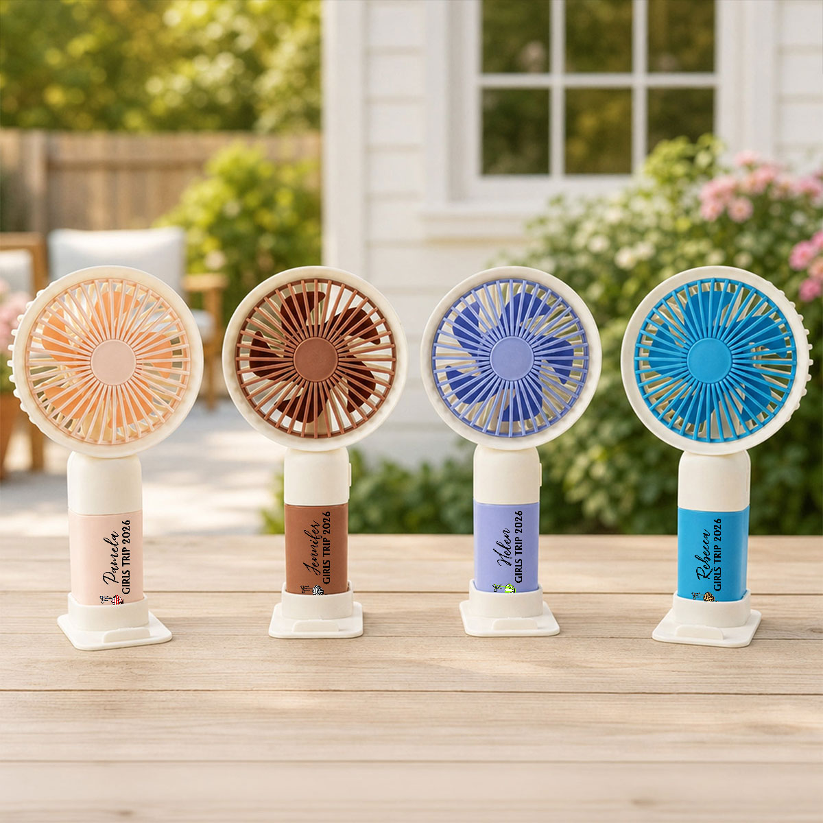 Summer Bikini, Girls Trip - Personalized Combo Handheld Fan