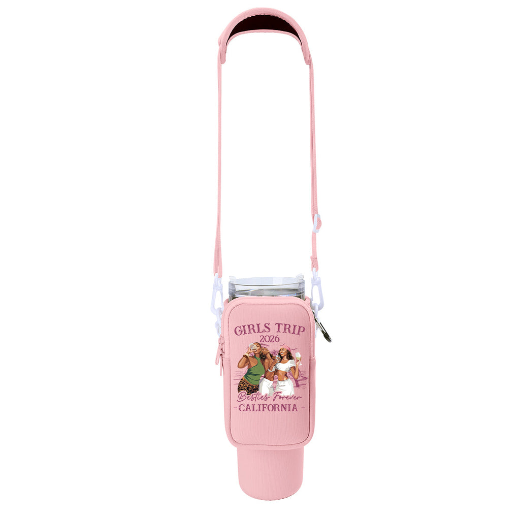 Custom Photo Poster Art Girls Trip Besties Forever - Personalized Tumbler Holder Bag
