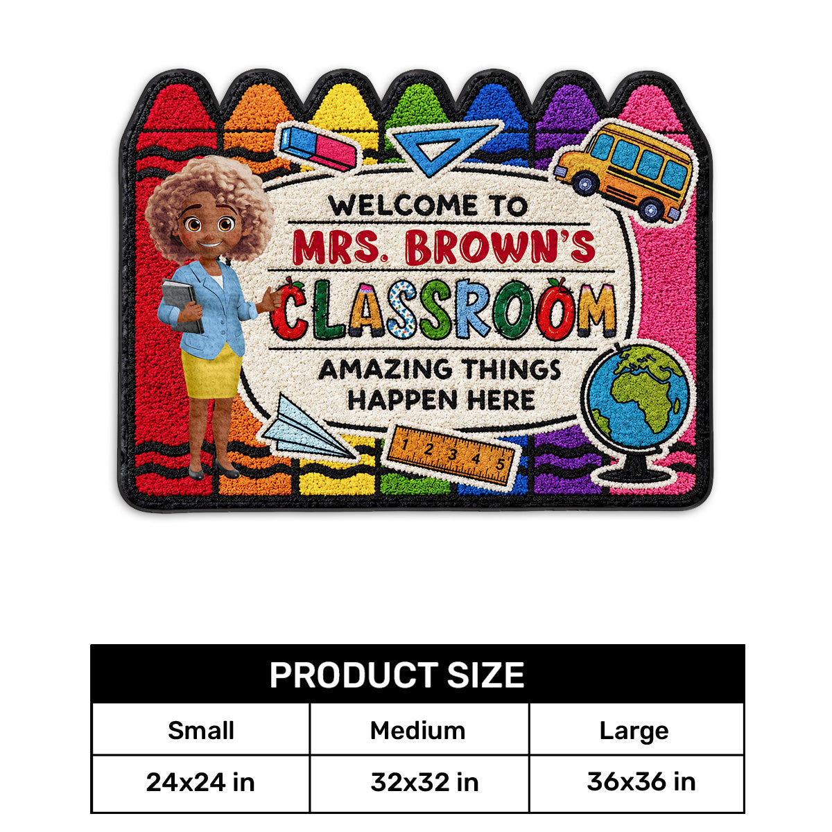 Welcome To My Classroom - Personalized Custom Shape Doormat