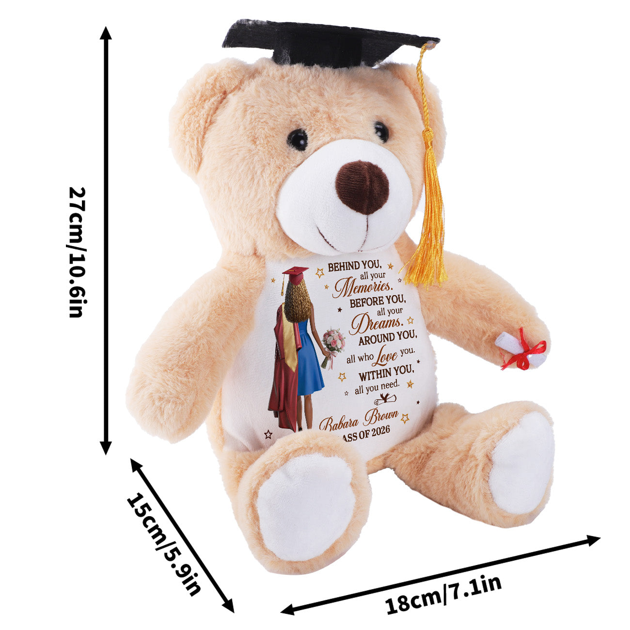 Behind You All Your Memories - Personalized Graduation Teddy Bear