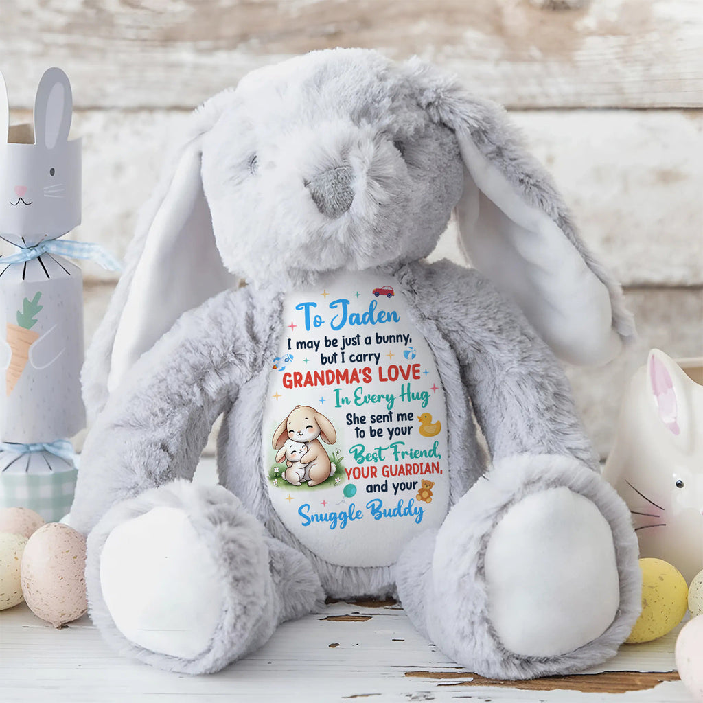 I Carry Love In Every Hug - Personalized Stuffed Bunny