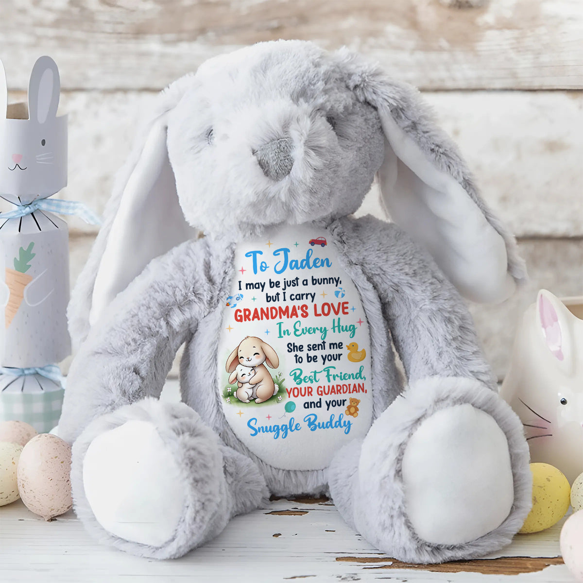 I Carry Love In Every Hug - Personalized Stuffed Bunny