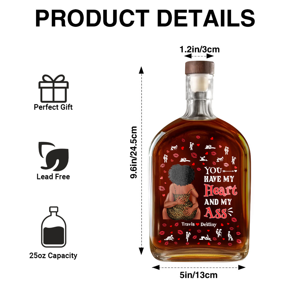 You Have My Heart And My Love - Personalized Whiskey Bottle