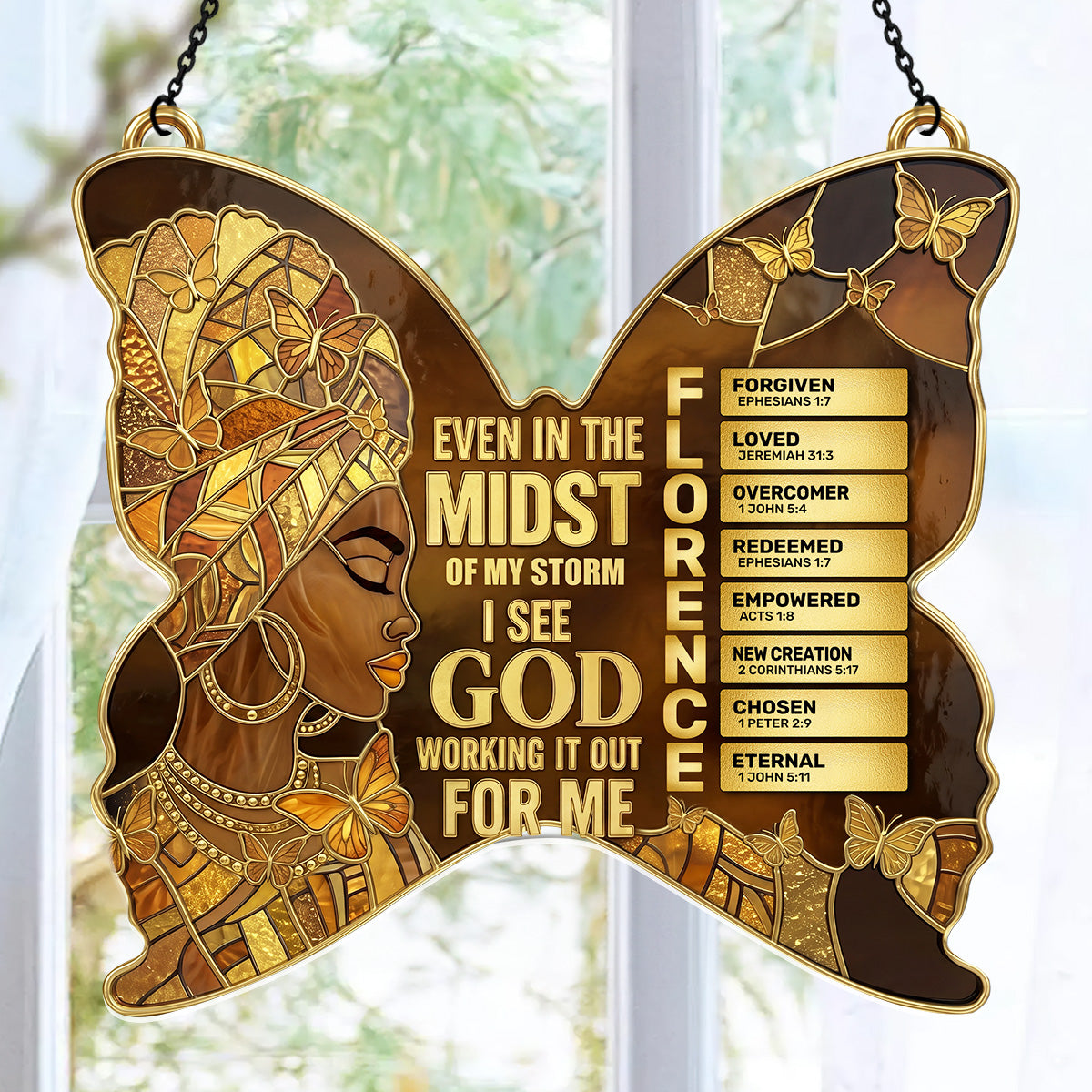 I See God Working It Out For Me - Personalized Acrylic Suncatcher