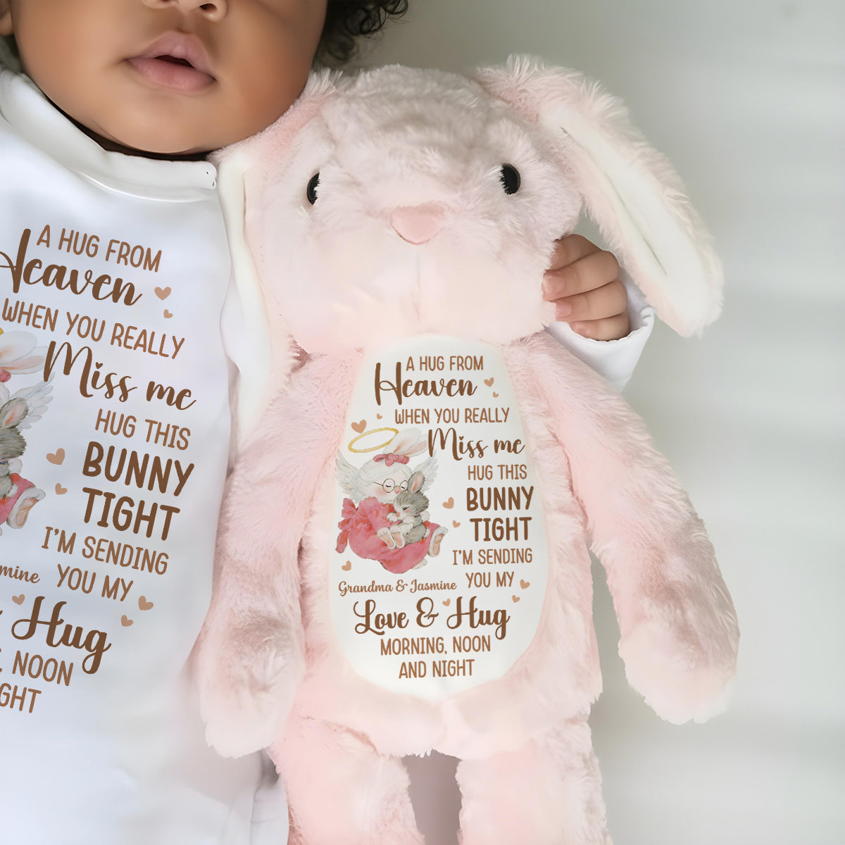 A Hug From Heaven - Personalized Stuffed Bunny