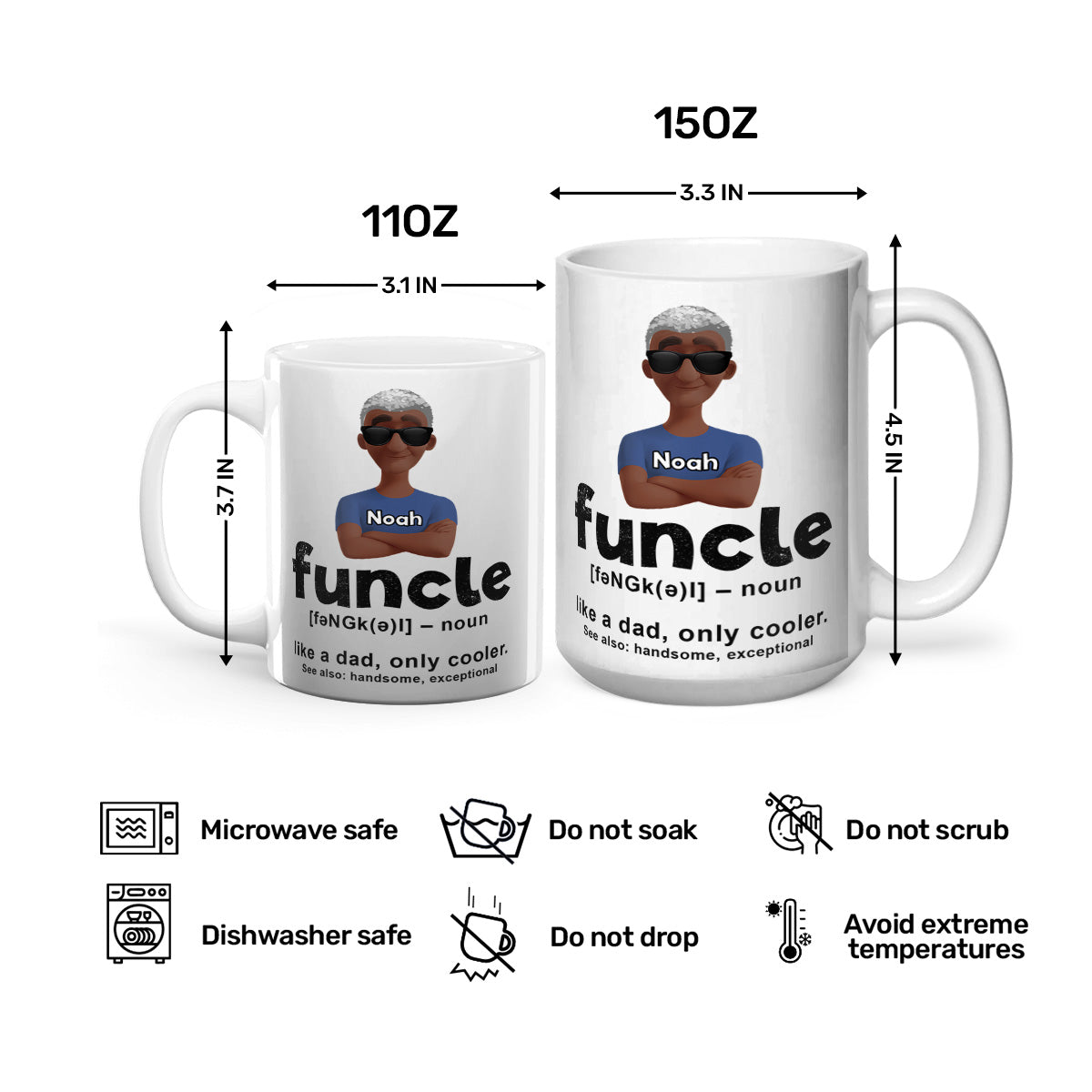 Cool Funcle - Personalized Ceramic Coffee Mug