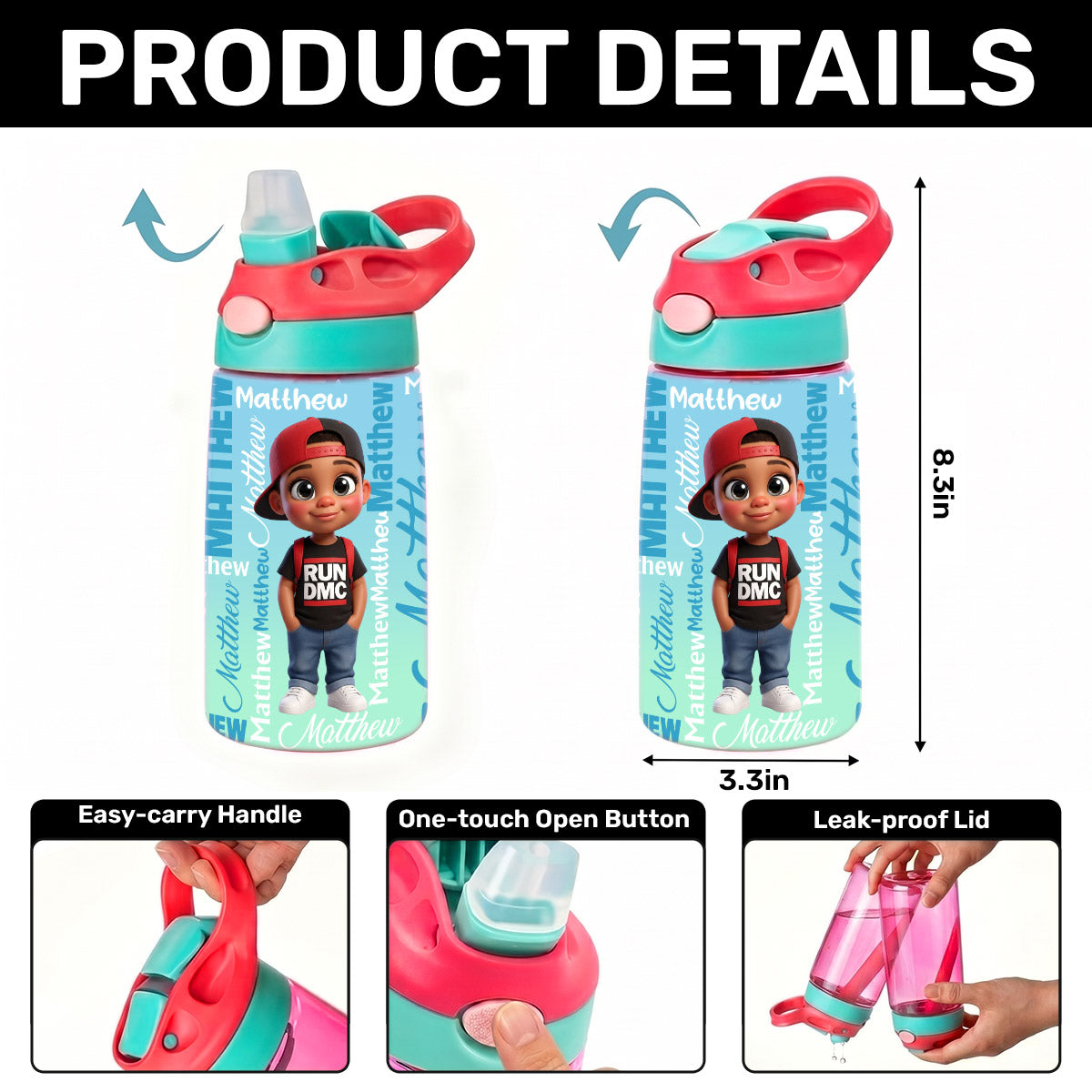 I Am - Personalized Kid Water Bottle