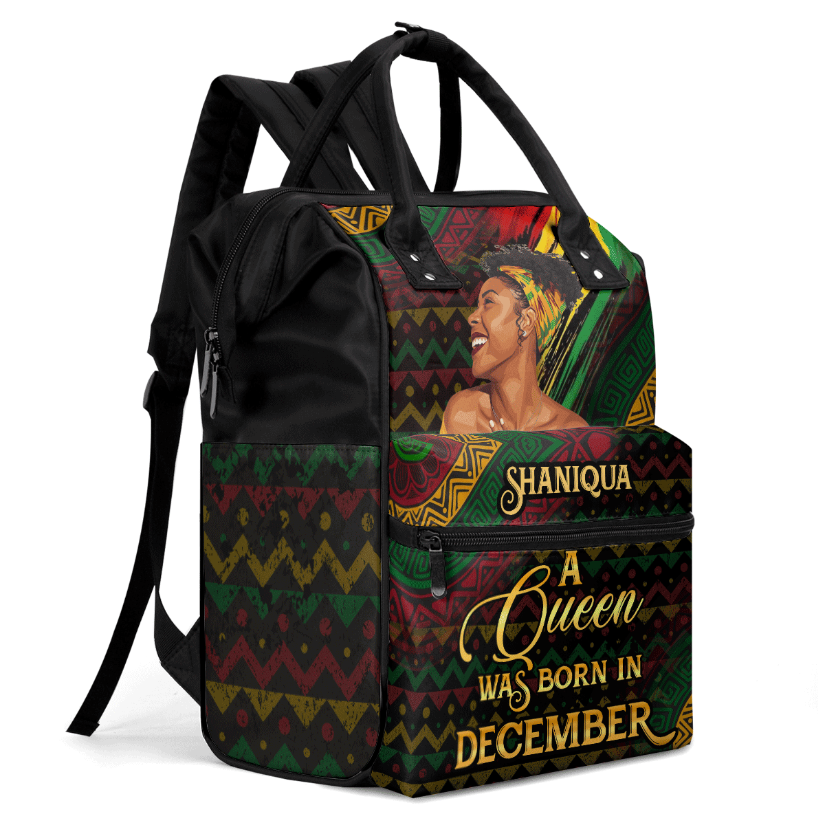 A Beautiful Black Queen - Personalized Duckbilled Backpack