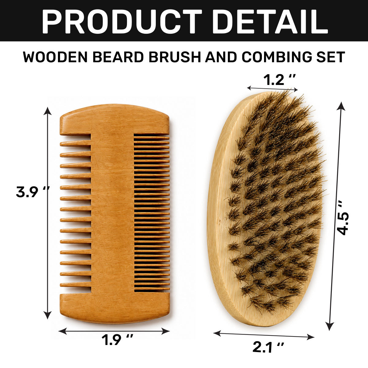Bearded Man Much Cooler - Personalized Wooden Beard Brush And Combing Set