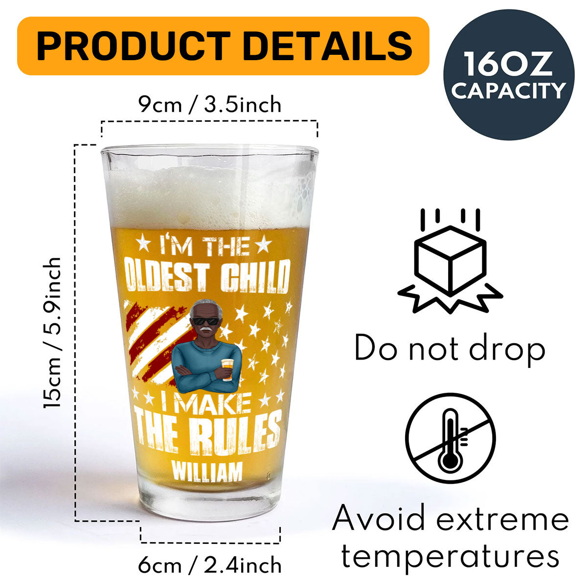 Who Makes The Rules - Personalized Beer Glass