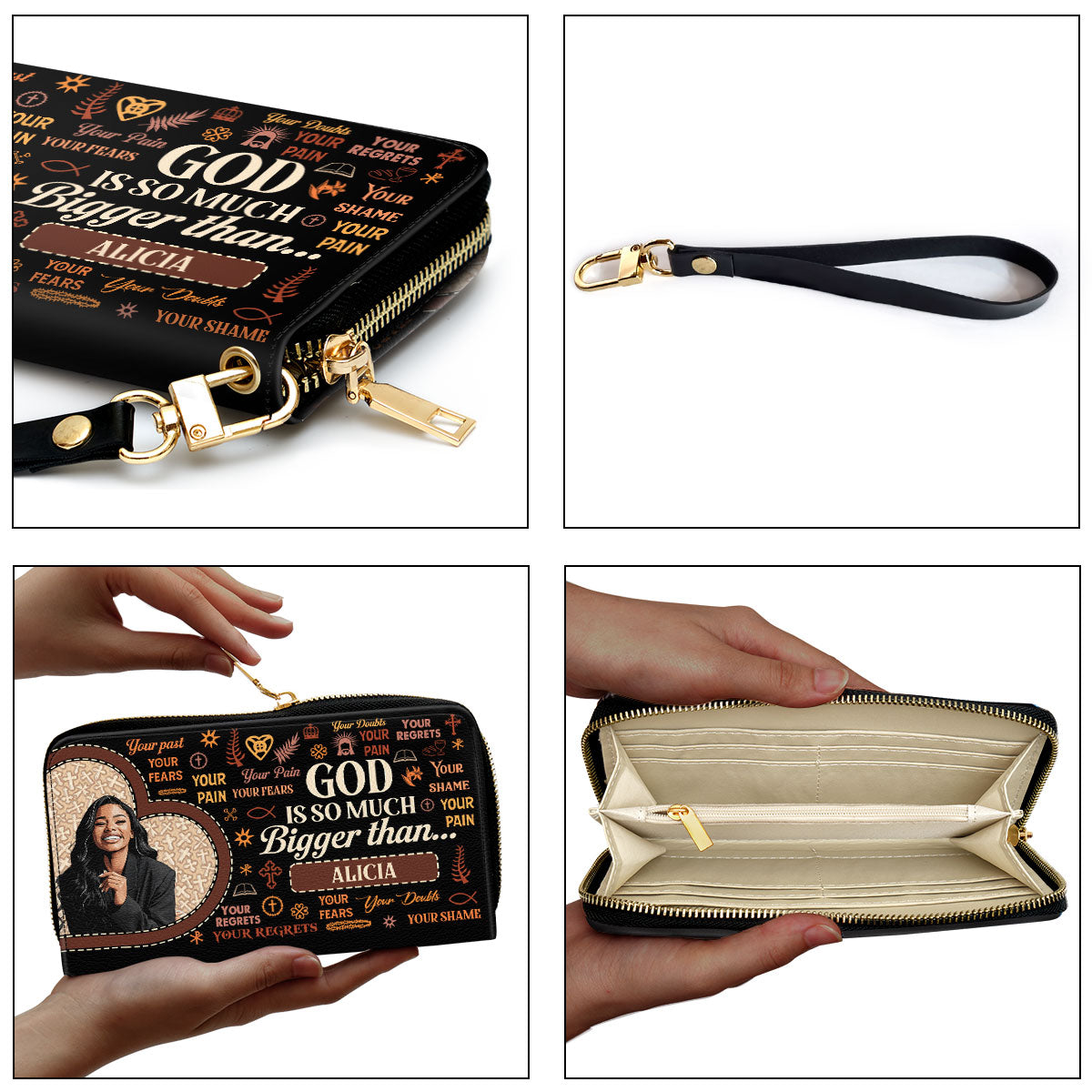 God Is So Much Bigger Than - Personalized Clutch Purse