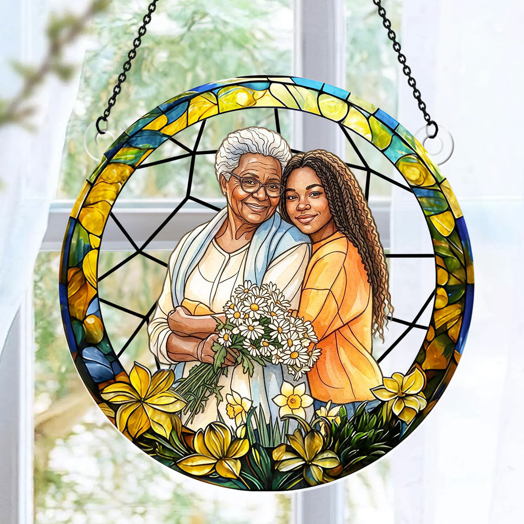Custom Photo Style Suncatcher For Family And Bestie - Personalized Acrylic Suncatcher