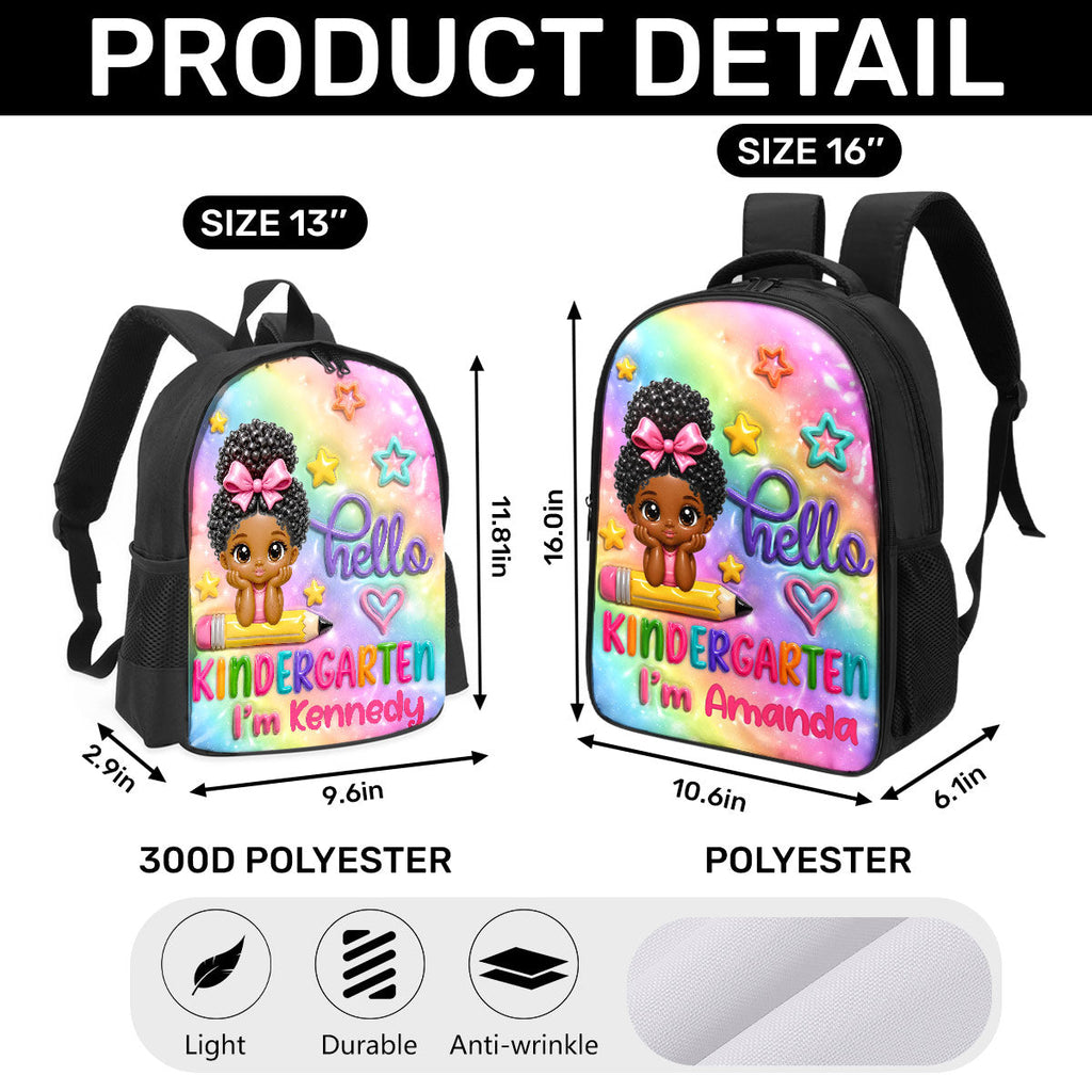 Hello Kindergarten - Personalized Kid's School Backpack