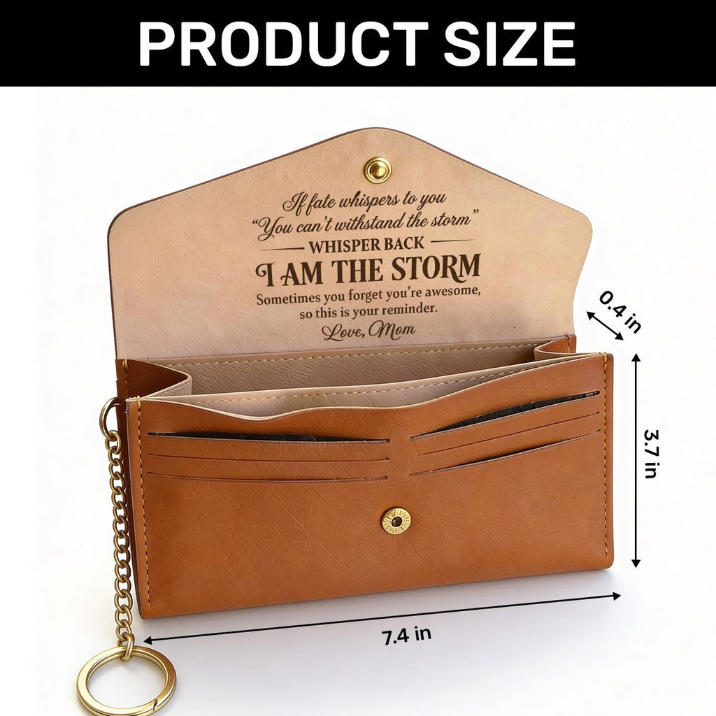 From Mom To Badass Daughter - Personalized Leather Envelope Wallet