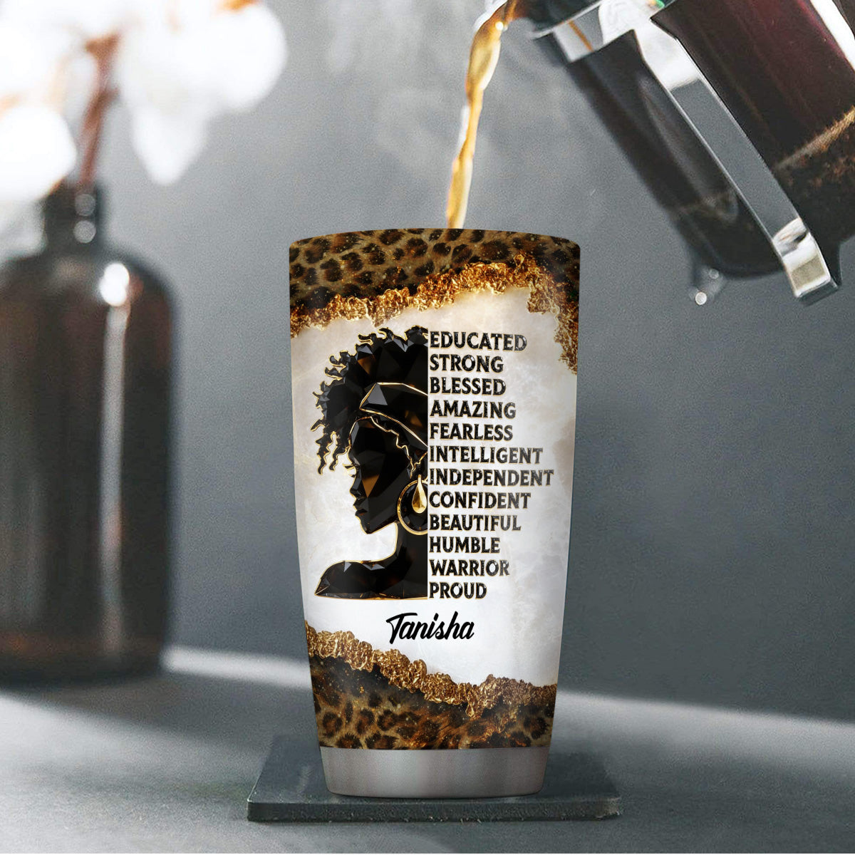 Black And Proud - Personalized Stainless Steel Tumbler