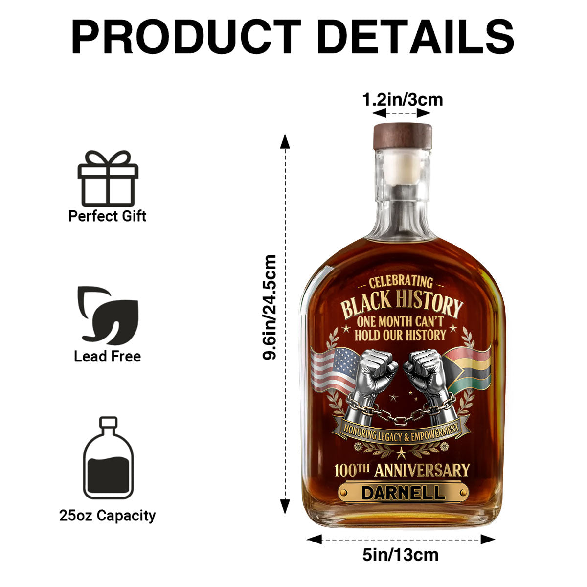 Black History Month - Personalized Whiskey Bottle