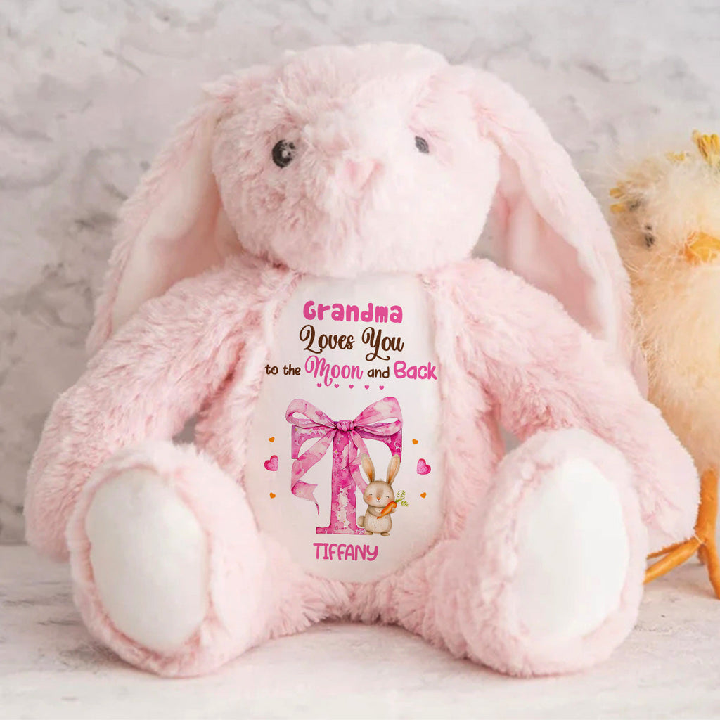 Grandma Loves You To The Moon And Back - Personalized Stuffed Bunny