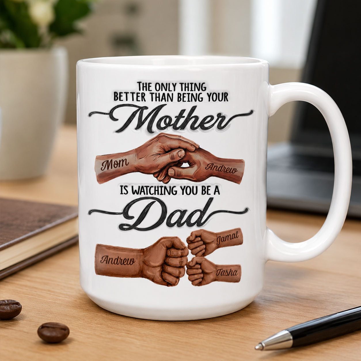 Watching You Being A Dad - Personalized Ceramic Coffee Mug