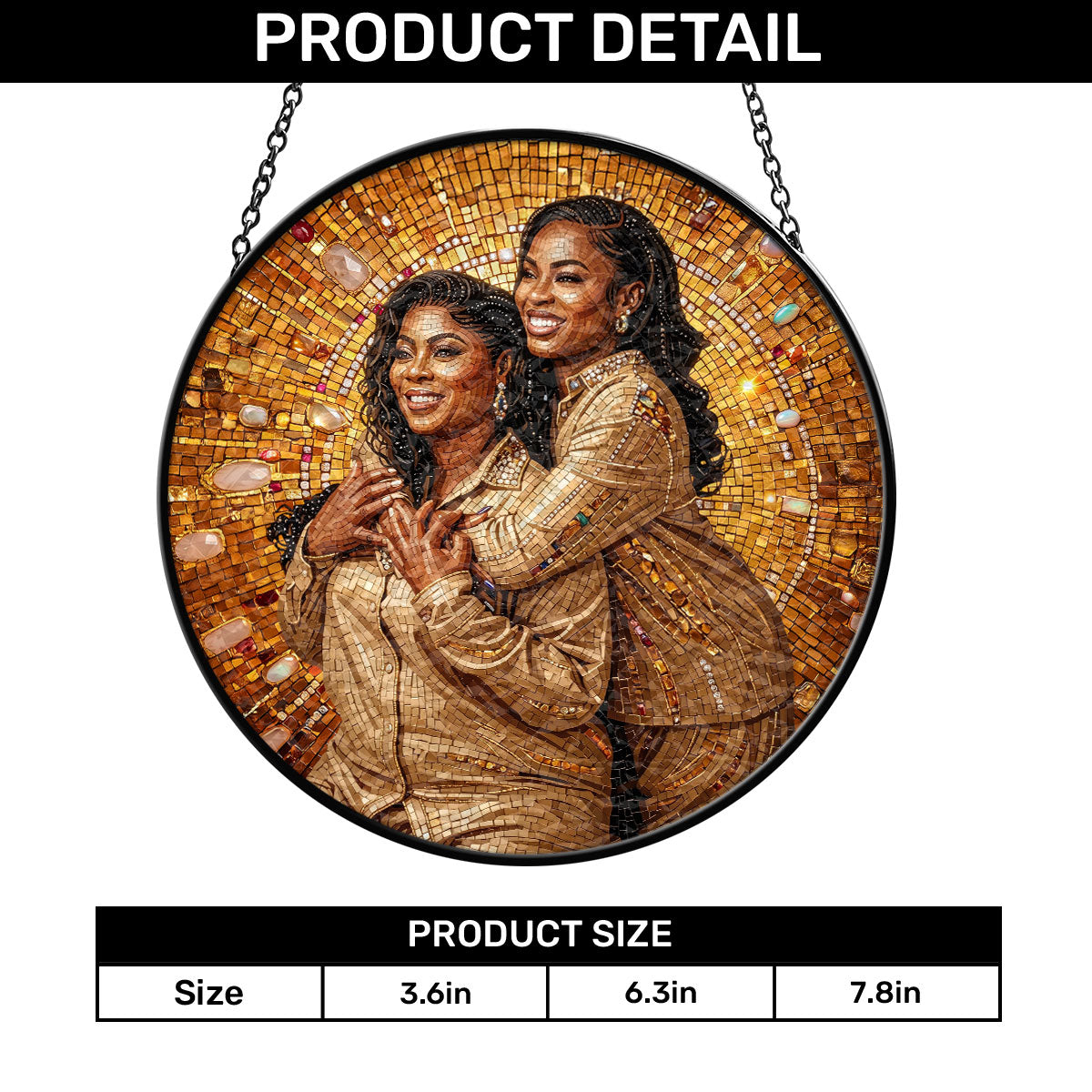 Custom Photo Portrait Premium Mosaic Mom Grandma Parents Family - Personalized Stained Glass Window Hanging Suncatcher
