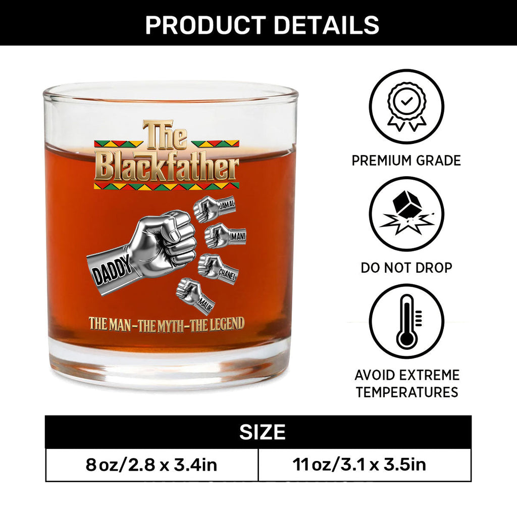 The Blackfather  - Personalized Round Whiskey Glass