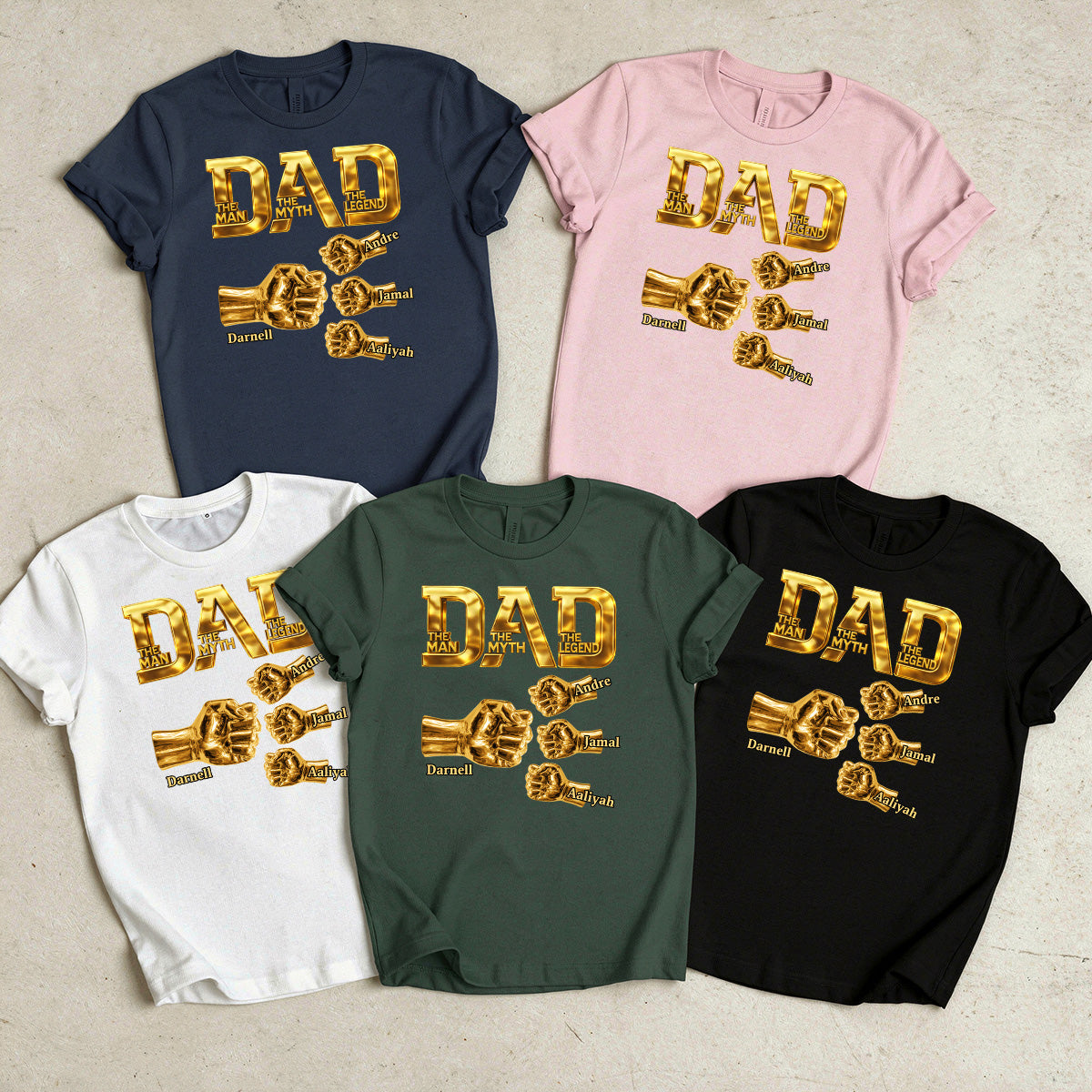 Dad The Man The Myth The Legend - Personalized 2D Unisex T-shirt
