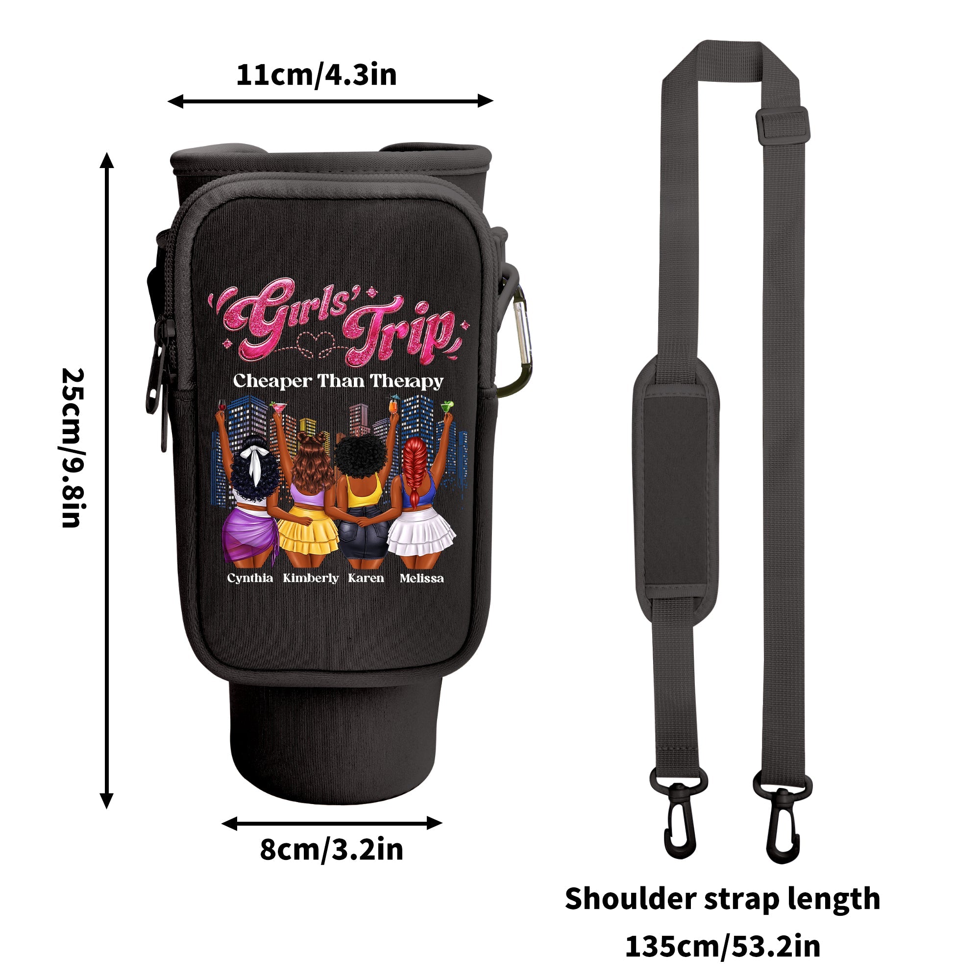 Girls' Trip Cheaper Than Therapy - Personalized Tumbler Holder Bag