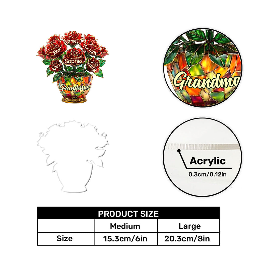 Grandma’s Roses Of Love - Personalized Acrylic Suncatcher
