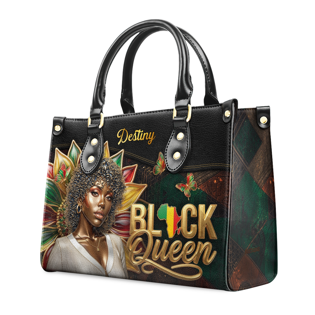 Black Queen Juneteenth Edition - Personalized Leather Handbag