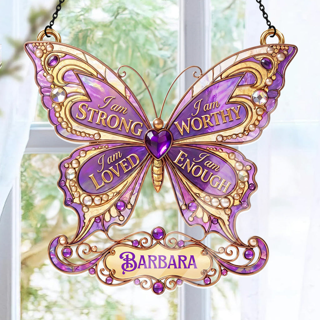 I Am Strong - Personalized Acrylic Suncatcher