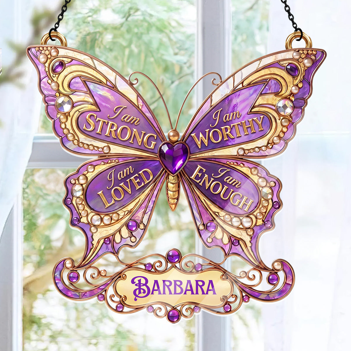 I Am Strong - Personalized Acrylic Suncatcher