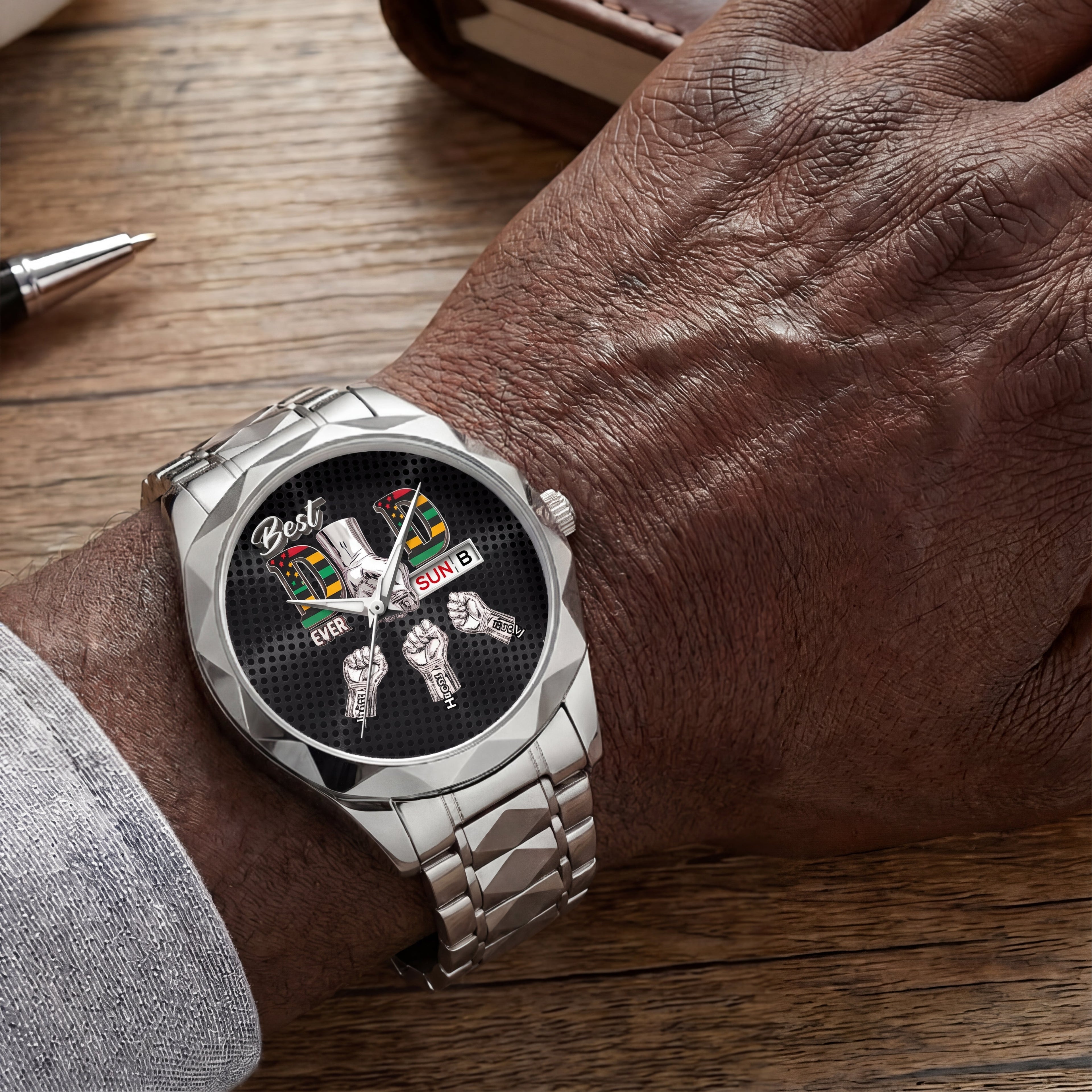Best Dad Ever - Personalized Men's Wrist Watch