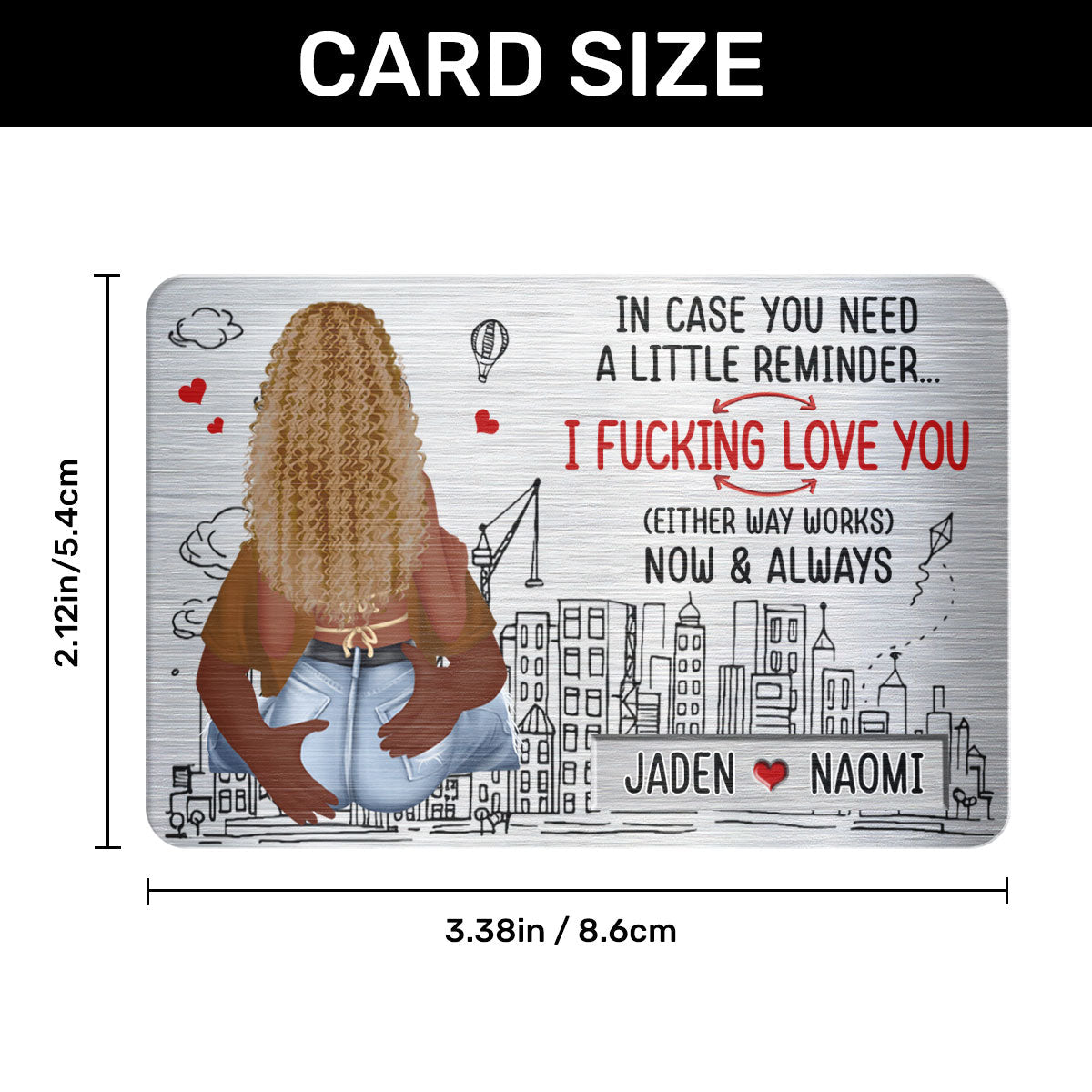 I Love You Now And Always - Personalized Aluminum Wallet Card
