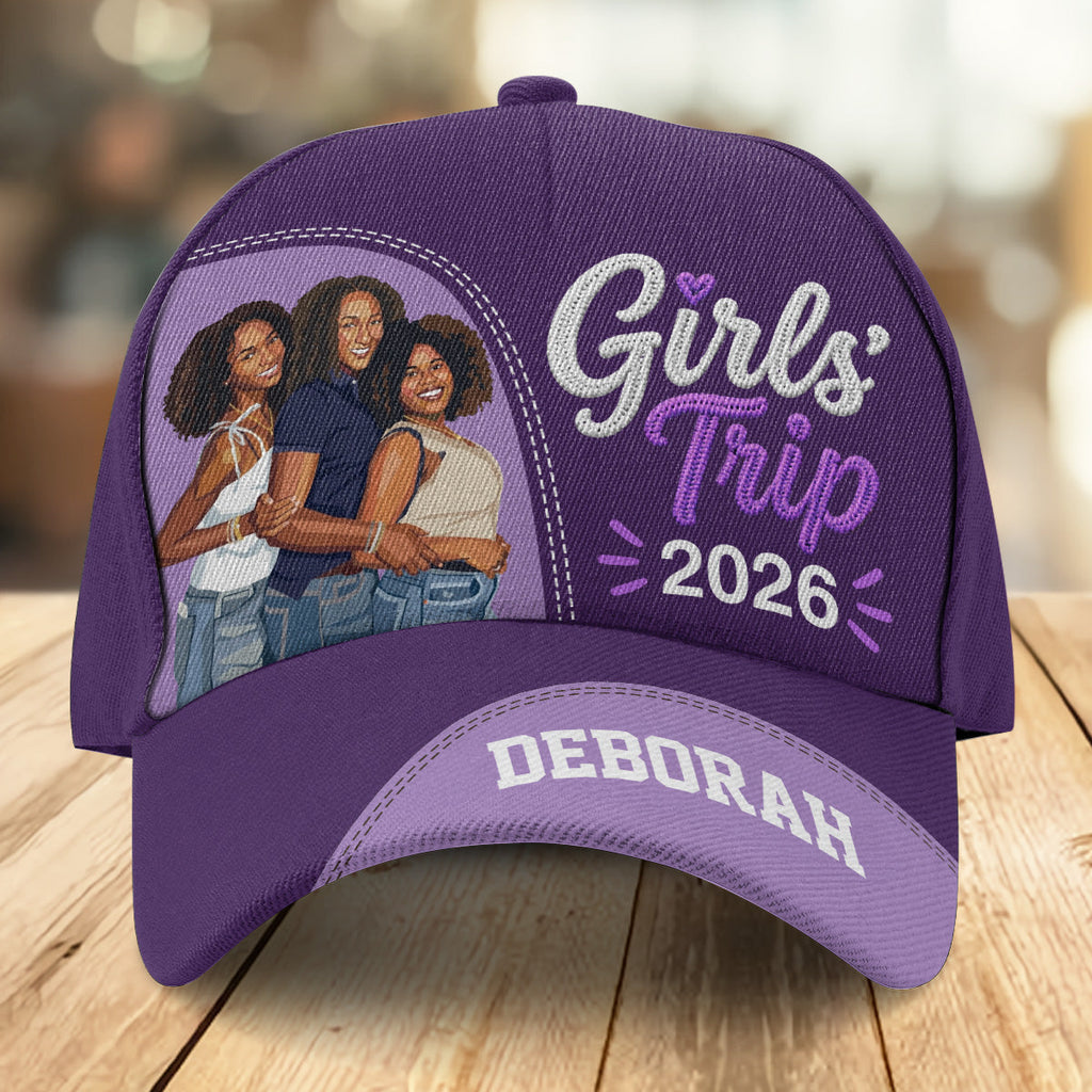 Custom Photo Poster Art Girls' Trip - Personalized Classic Cap