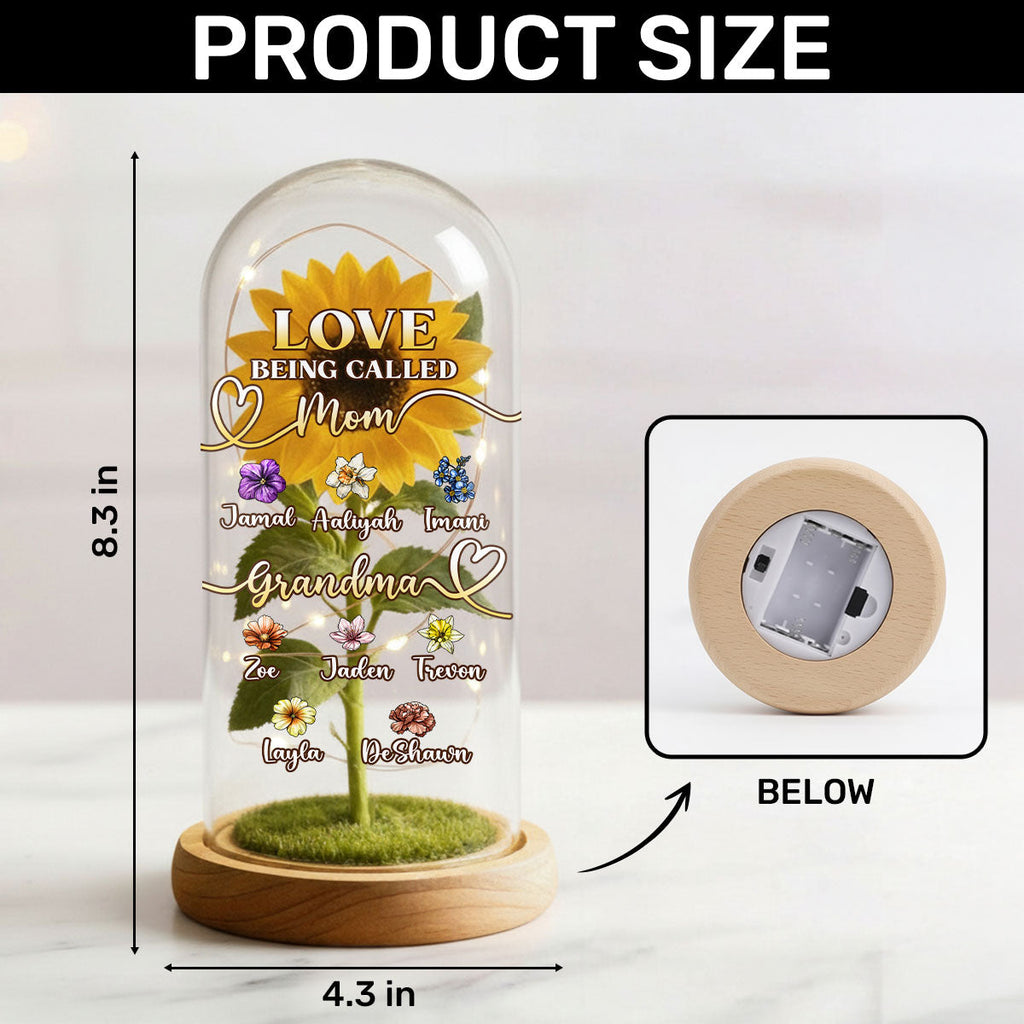 Love Being Called Grandma - Personalized Sunflower Dome Lamp