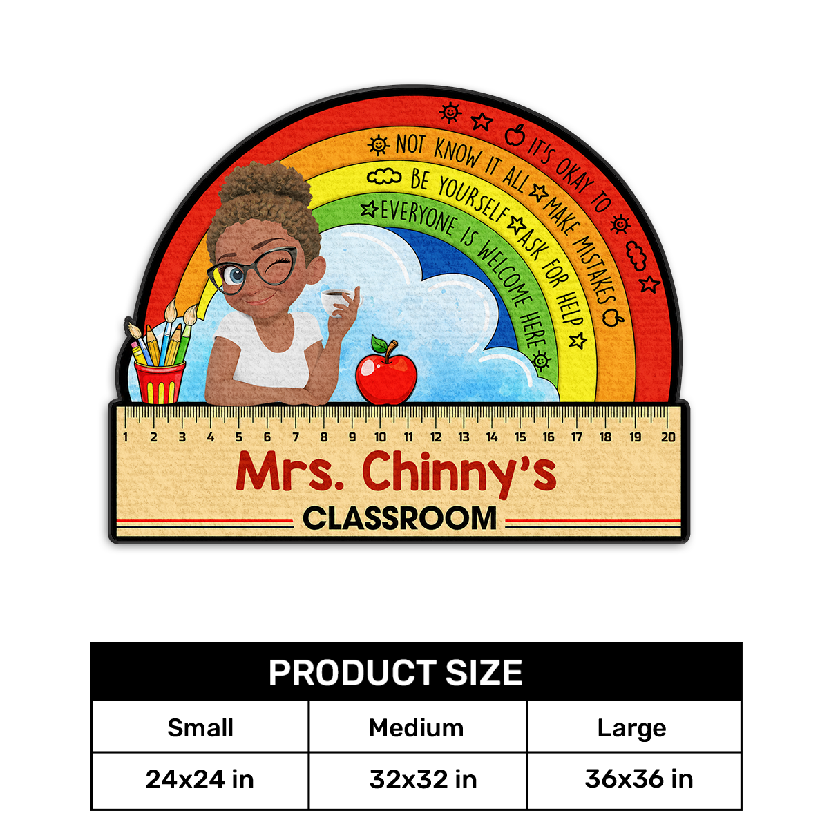 Everyone Is Welcome In My Classroom - Personalized Custom Shape Doormat