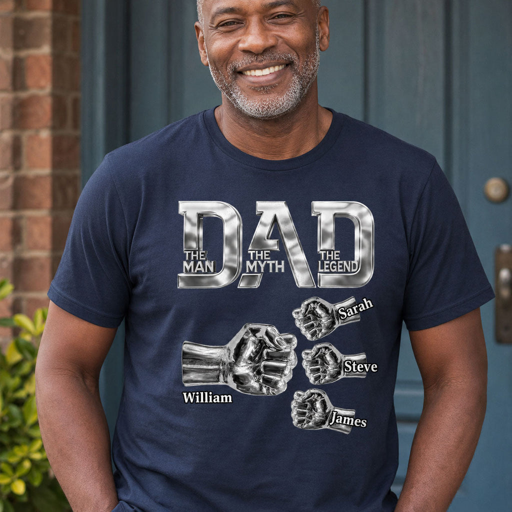 Dad The Man The Myth The Legend - Personalized 2D Unisex T-shirt
