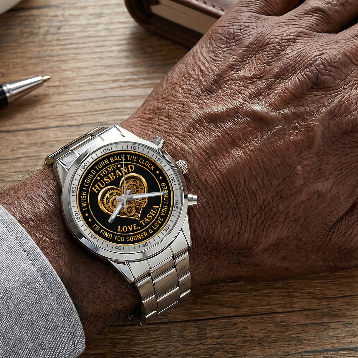 I Wish I Could Turn Back The Clock - Personalized Men's Wrist Watch