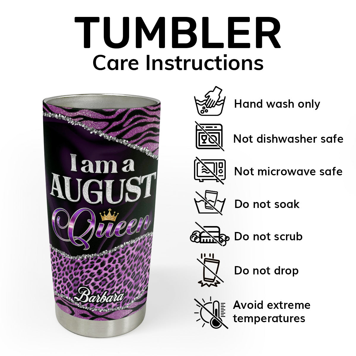 I Am A Queen - Personalized Stainless Steel Tumbler
