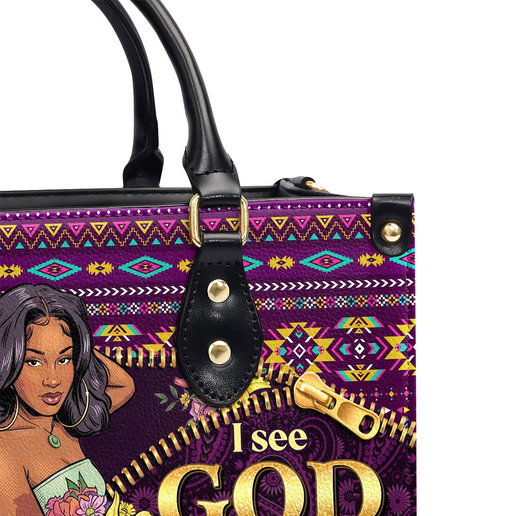 I See God Working It Out For Me - Personalized Leather Handbag