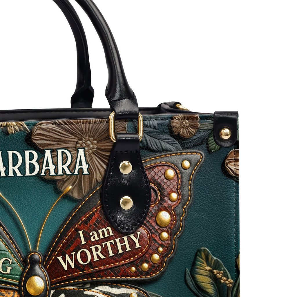 I Am Strong - Personalized Leather Handbag
