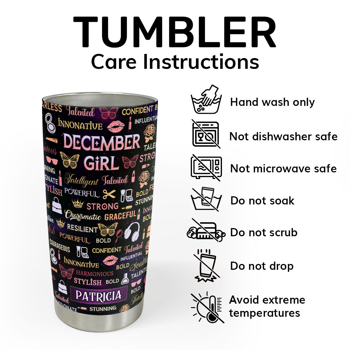 Month Girl - Personalized Stainless Steel Tumbler