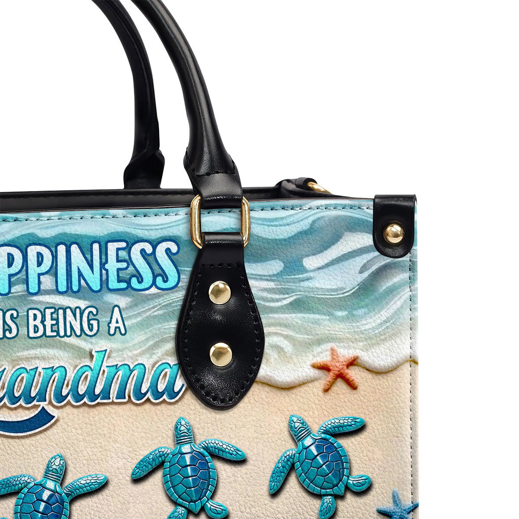 Happiness Is Being A Grandma - Personalized Leather Handbag