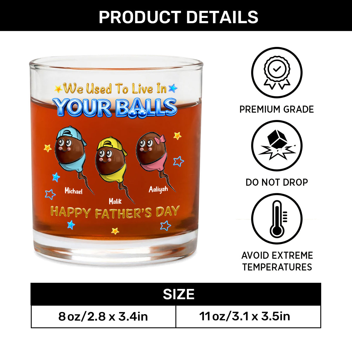 We Used To Live In Your Balls - Personalized Round Whiskey Glass