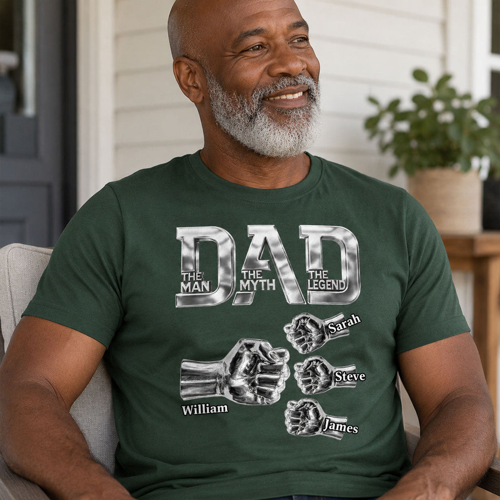 Dad The Man The Myth The Legend - Personalized 2D Unisex T-shirt