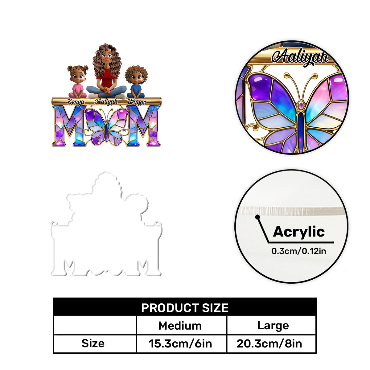 Butterfly Mom - Personalized Acrylic Suncatcher