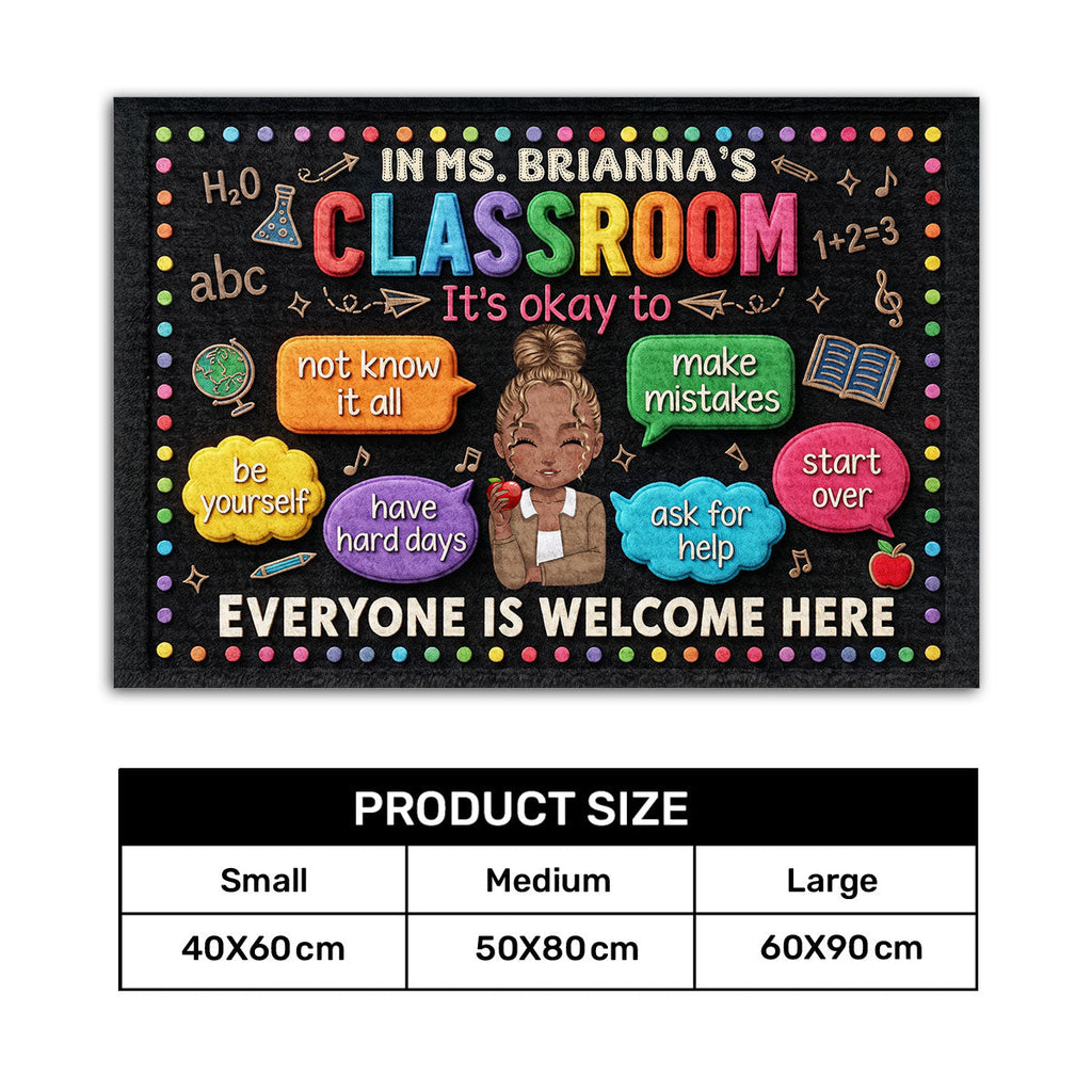 In My Classroom Everything Is Okay - Personalized Doormat