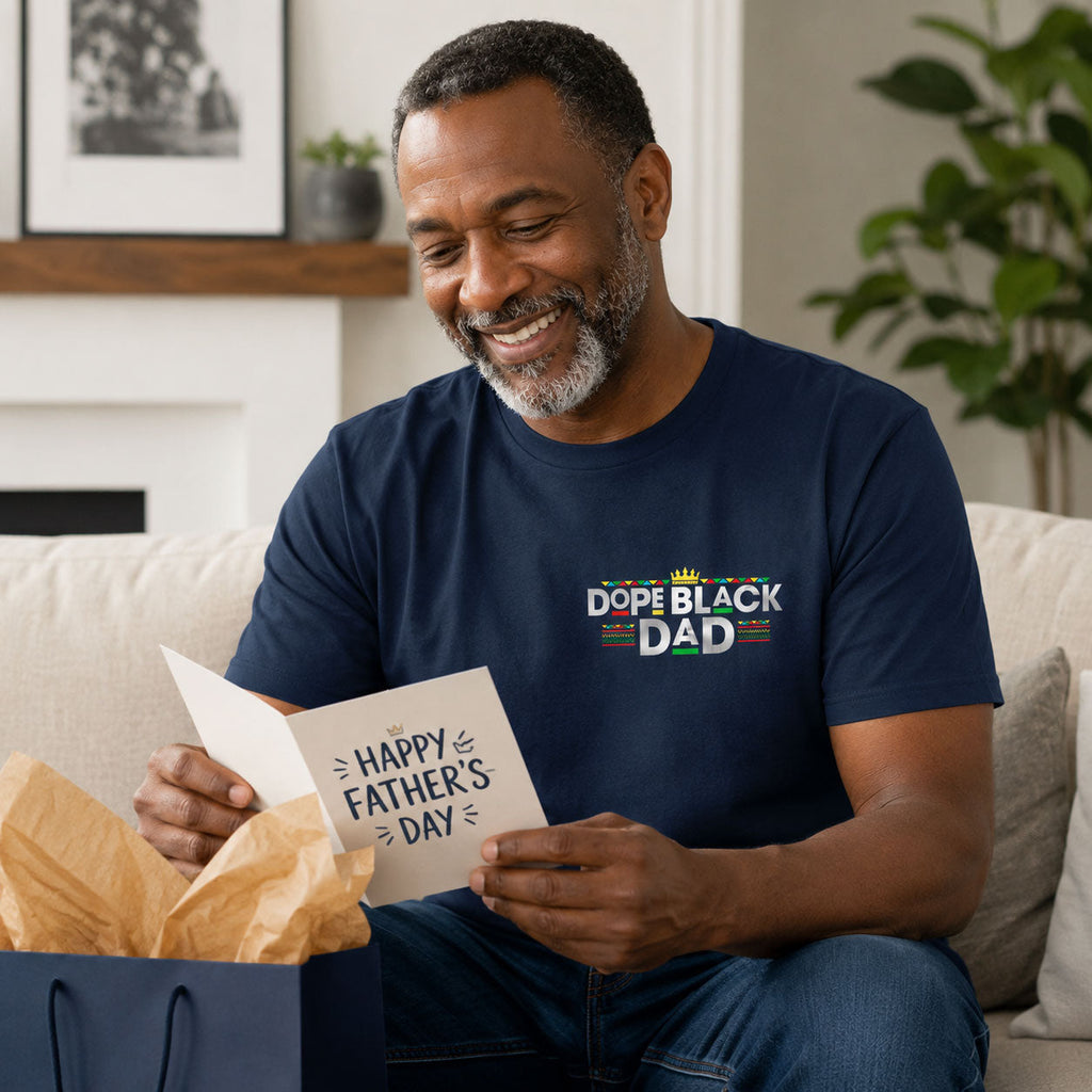 Dope Black Dad - Personalized T-shirt With Front Back Design